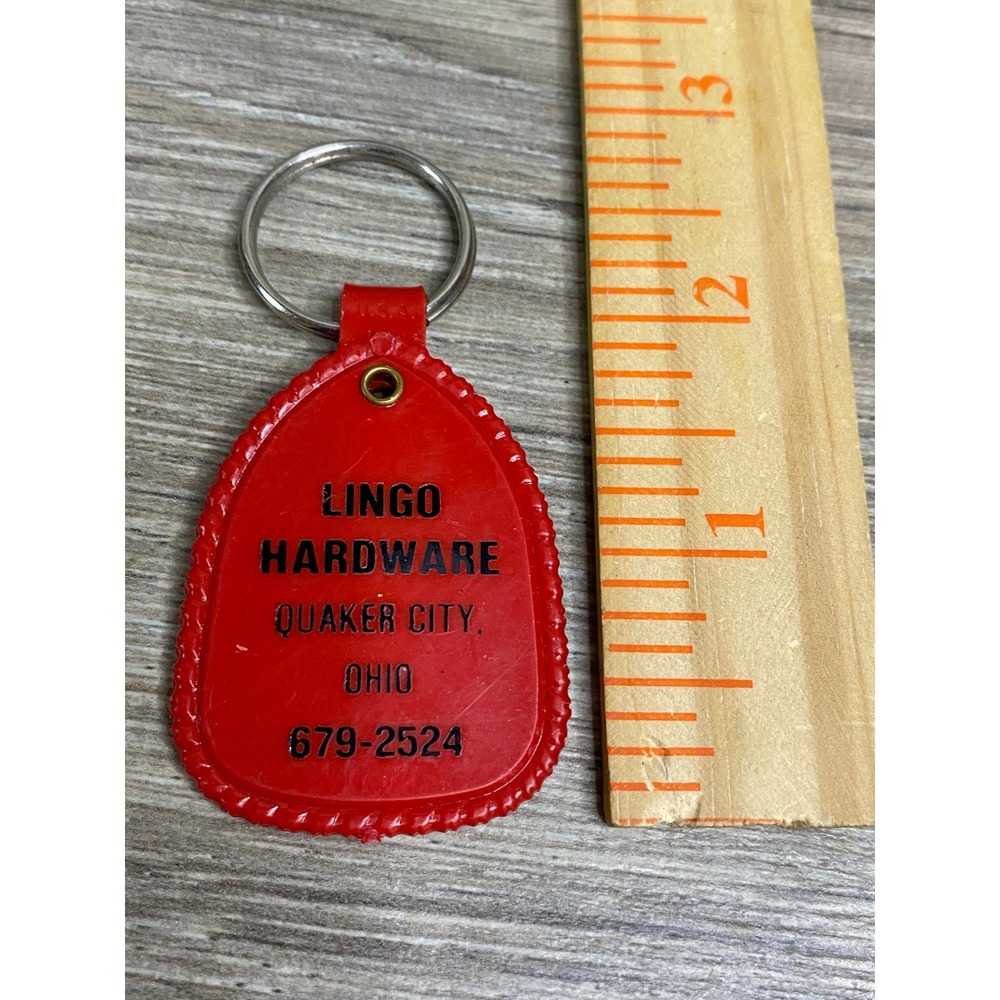 Vintage Snapper Power Equipment Keychain Lingo Hardware Quaker City Ohio Red Fob